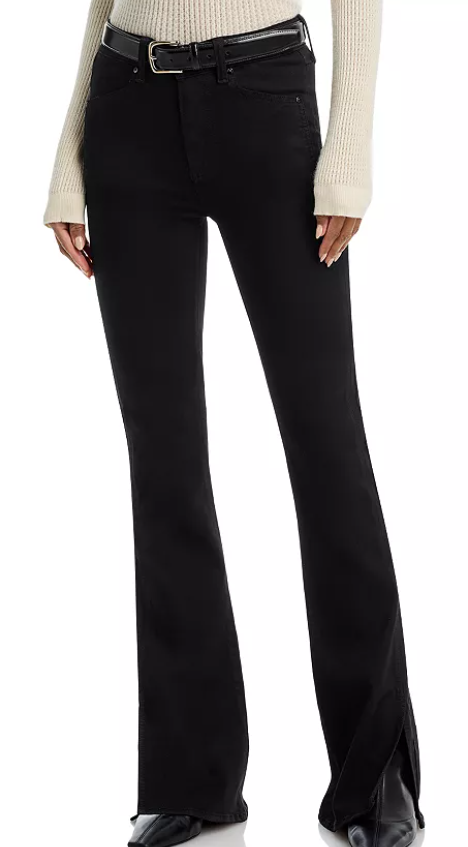 PAIGE Laurel High Rise Bootcut Jeans in Black Shadow $249 take extra 30% off at ck out