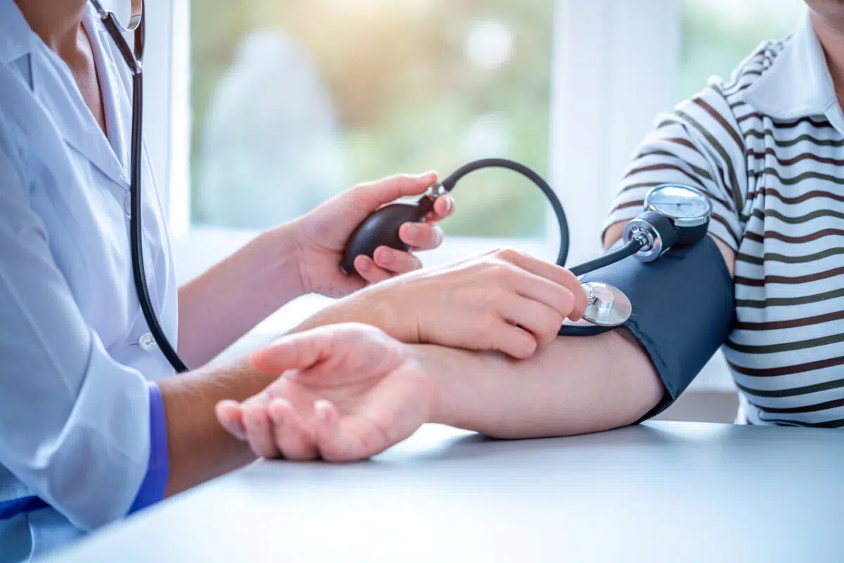 Checking blood pressure