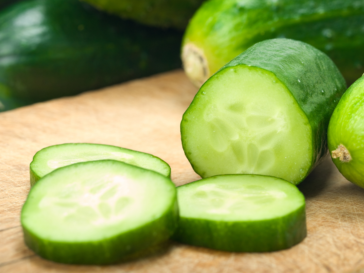 Sliced up cucumbers