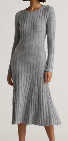 Quince Mongolian Cashmere Wide-Rib Midi Dress $149.90 (was $298)