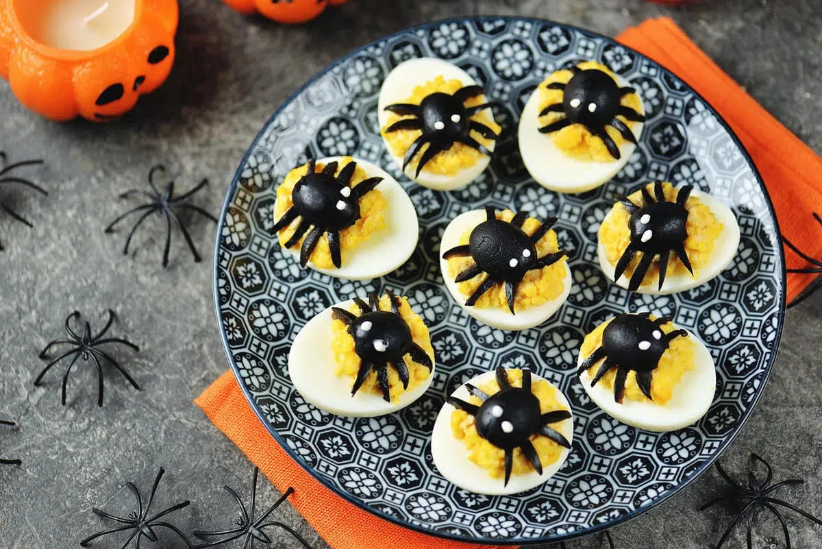 Spooky Spider Deviled Eggs