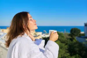 Healthy woman waking up rested, Ageless Rx B12