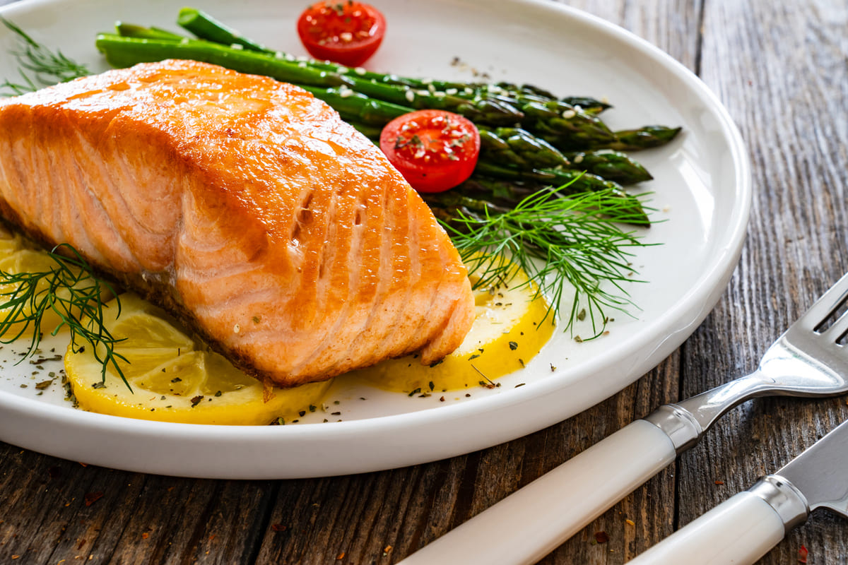 Baked Lemon Herb Salmon with Asparagus