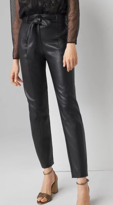 WHBM Extra High-Rise Tapered Faux Leather Pants, $110