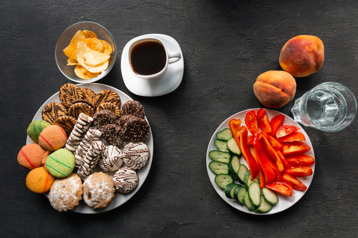 healthy vs unhealthy eating; mindful eating