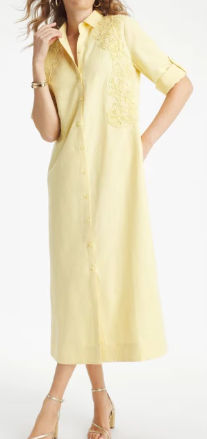 Embellished Linen-Cotton Shirtdress (2 colors) $179.50