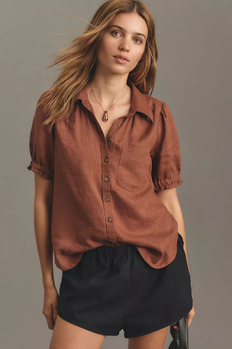 Aly Puff-Sleeve Blouse Pilcro