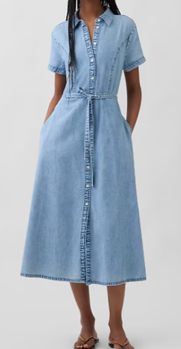 Gap Denim Tie-Waist Midi Shirtdress $118