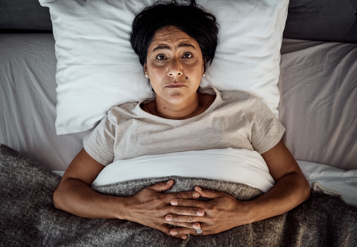 Insomnia, woman unable to sleep