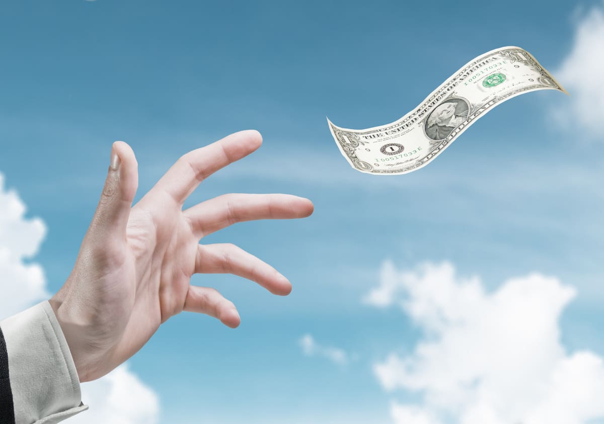 Money flying away