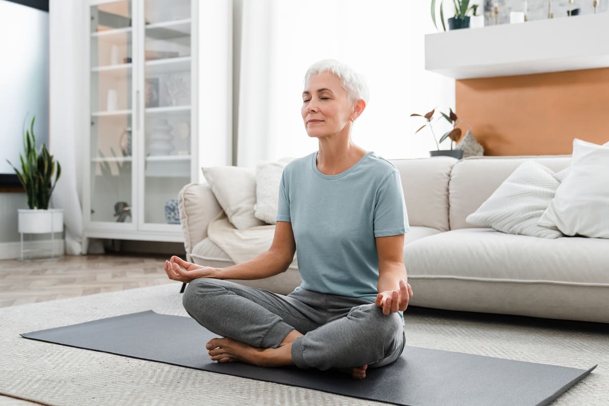 woman doing yoga