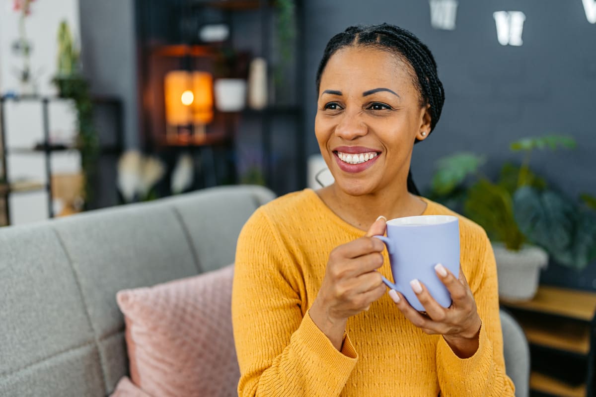 woman drinking tea