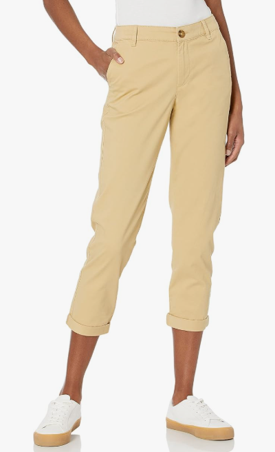 Amazon Essentials Mid-Rise Slim-Fit Cropped Khaki Pant (8 colors), $15.90+