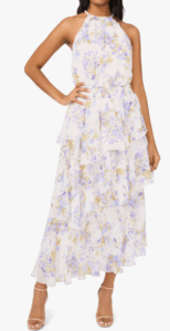 Halogen Metallic Floral Asymmetric Hem Cocktail Dress $59.95 (was $109)