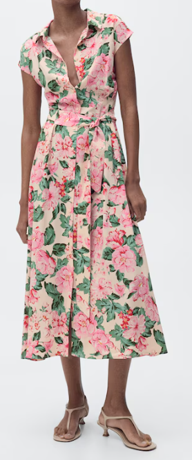 Mango Printed shirt dress with belt (2 colors), $69.99