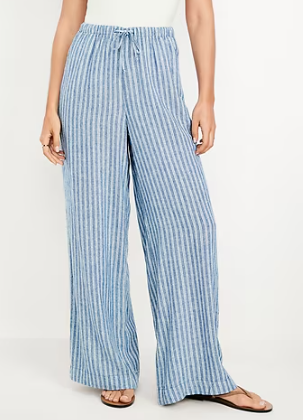 Old Navy High-Waisted Linen-Blend Super Wide-Leg Pants