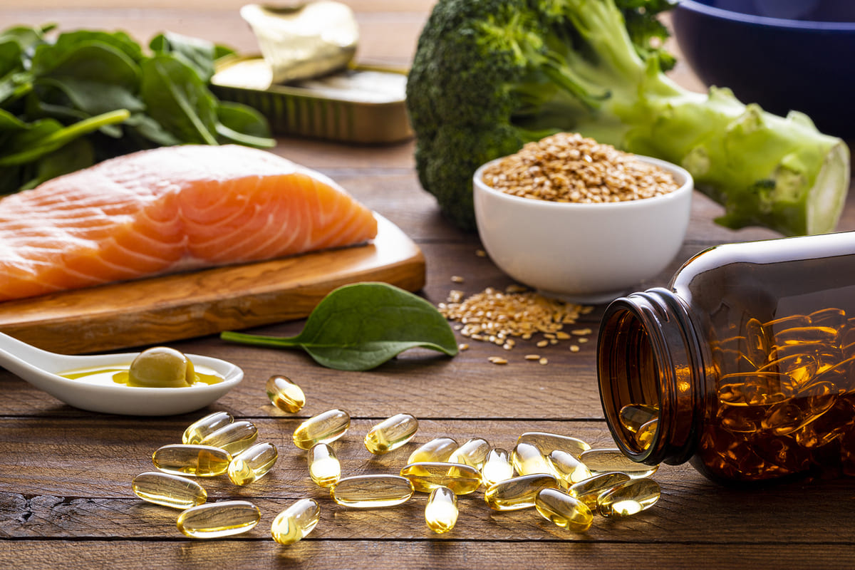Omega-3 supplements and salmon