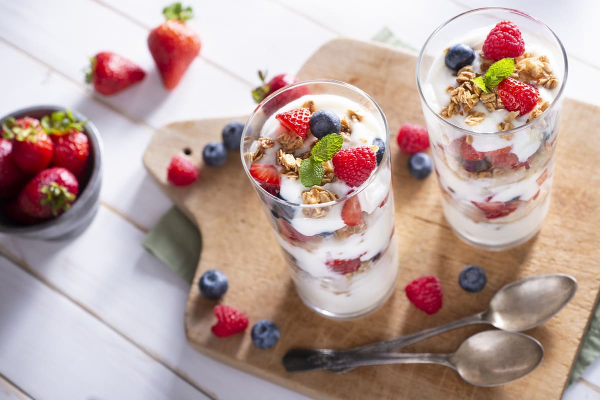 Red, White & Blue Yogurt Parfaits