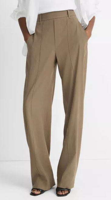Vince Linen Blend High-Rise Pull-On Pants