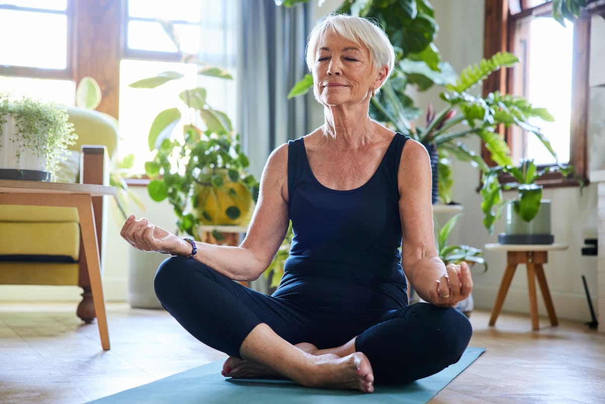 Woman sitting doing yoga