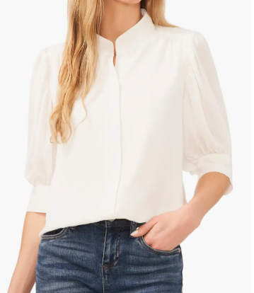 CeCe Puff Sleeve Button-Up Shirt (5 colors) $69.00