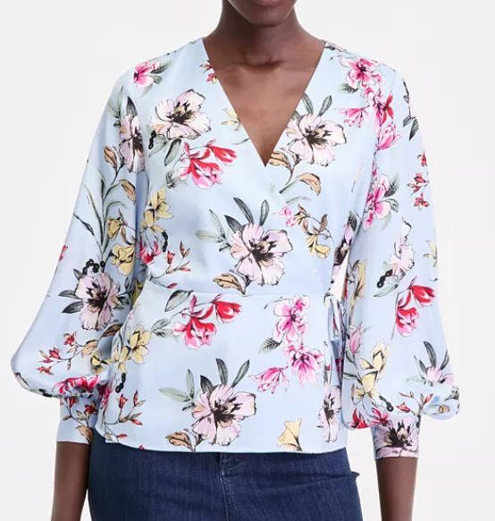 I.N.C. International Concepts Women's Long Sleeve Printed Wrap Blouse (5 colors) $69.50