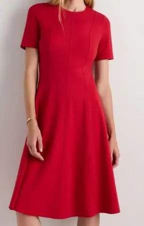 Quince Ultra-Stretch Ponte Short Sleeve Midi Dress