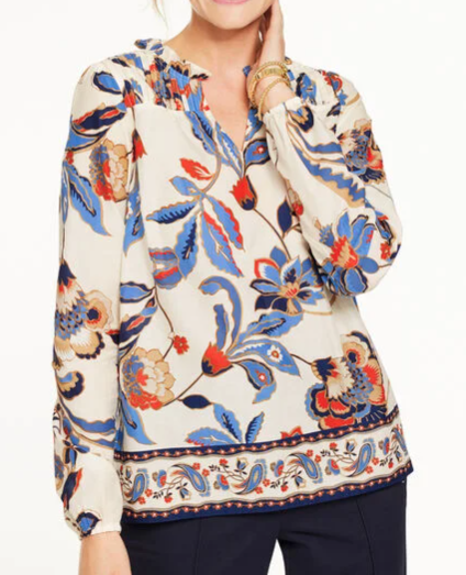 Talbots Pintuck Top - Jacobean Fantasia $69.99 (was $89.50) 40% markdown at ck out