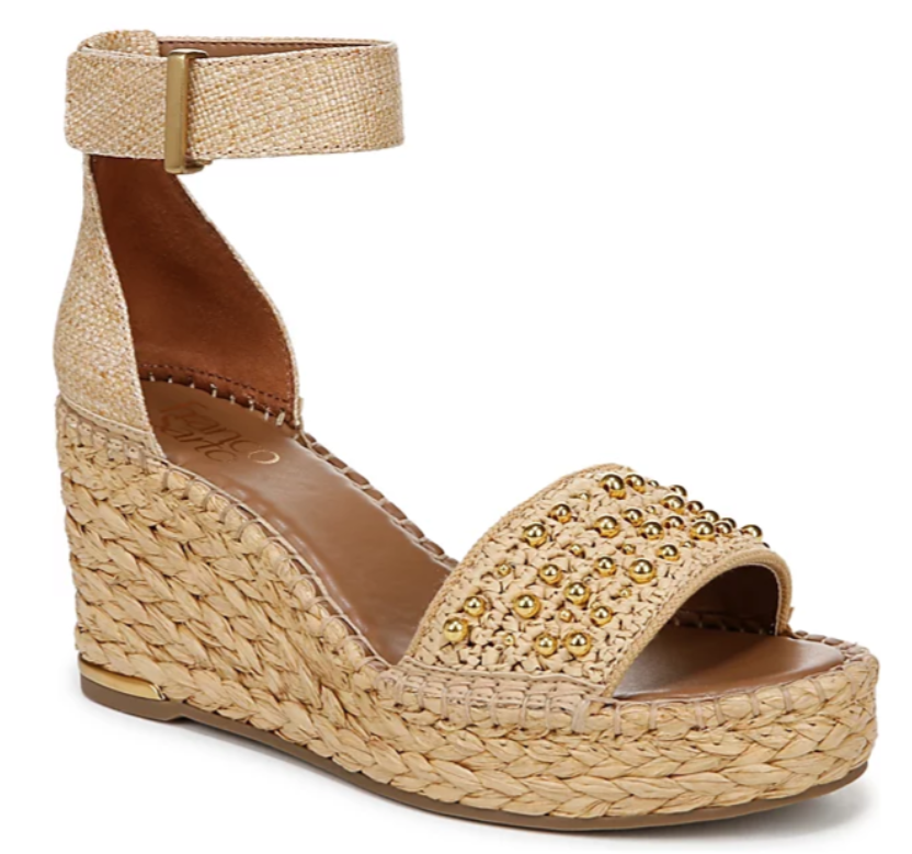 Franco Sarto Women's Clemens Raffia Espadrille Wedge Sandals, $78 (was $130)