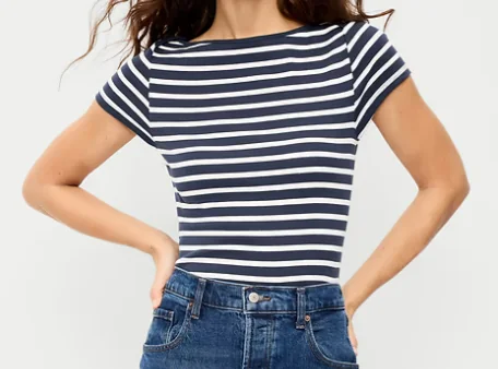 Old Navy Snug Striped Boatneck T-Shirt