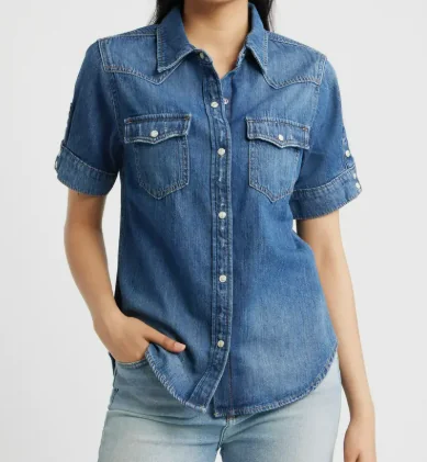 Lucky Brand Short Sleeve Denim Shirt, $89.50