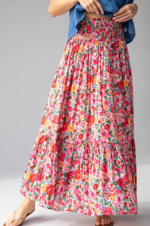 Flora Convertible Cotton Maxi Skirt