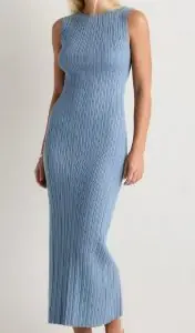Quince Cotton Cashmere Ribbed Sleeveless Midi Dress