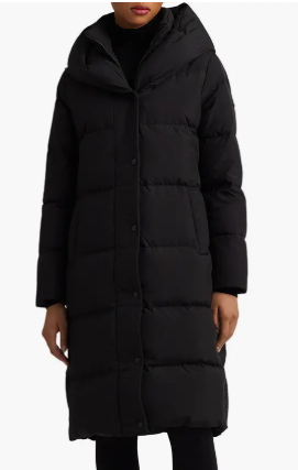 Lauren Ralph Lauren Pillow Hood Longline Down & Feather Jacket, $340