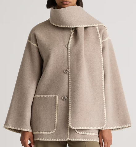 Quince Double-Faced Merino Wool Scarf Coat (5 colors), $200