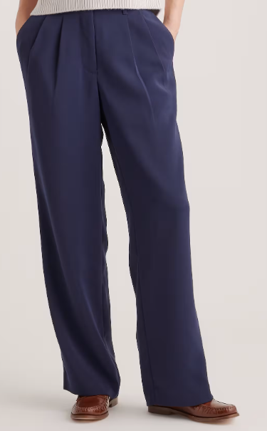 Quince Stretch Crepe Pleated Wide Leg Pant (8 colors), $69.90