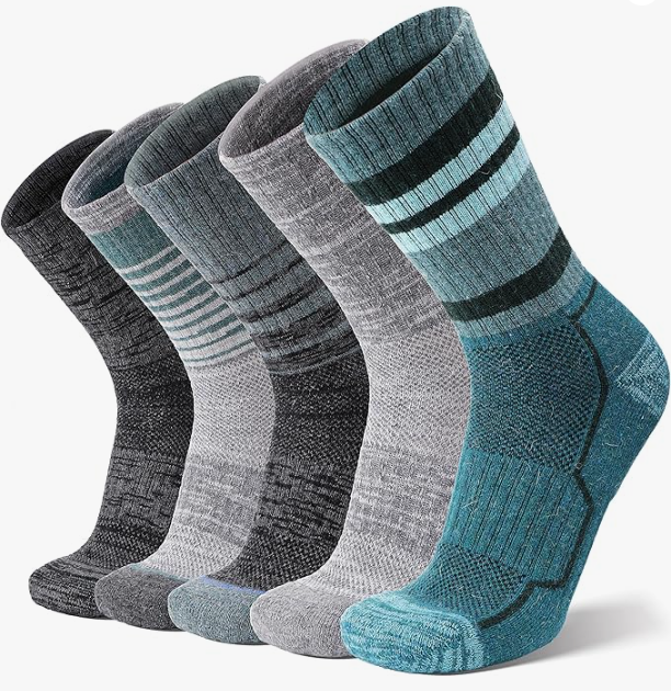 ANTSANG Merino Wool Hiking Socks - 5 pairs (11 color combos), $16+