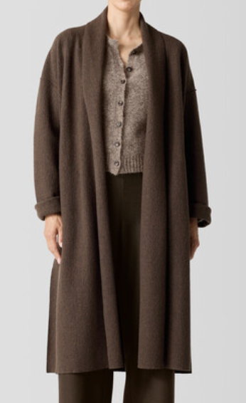 Eileen Fisher Lightweight Boiled Wool Icon Coat in Regenerative Wool, $184.50 (was $428)
