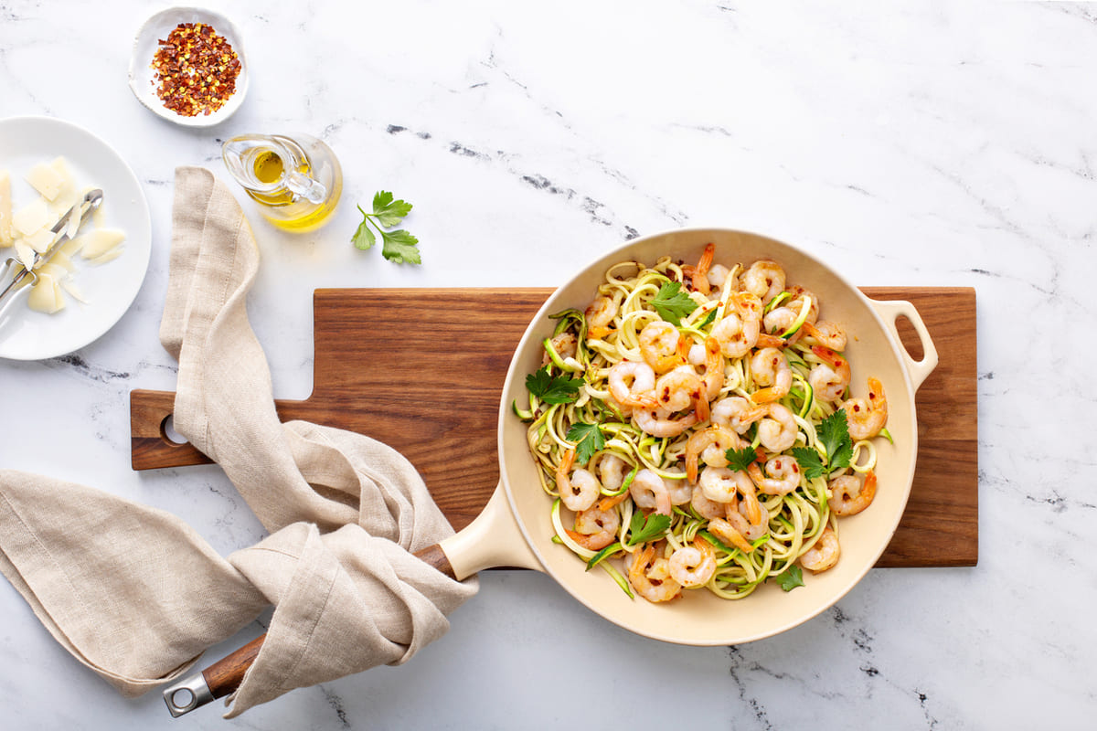 Garlic Shrimp & Zucchini Noodles