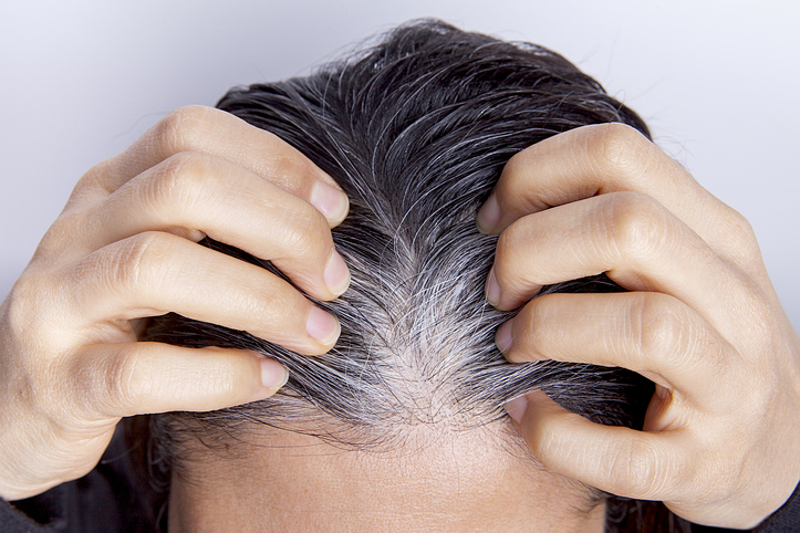 Graying hair color-treated hair damaged hair