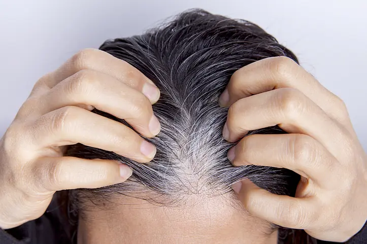 Graying hair color-treated hair damaged hair