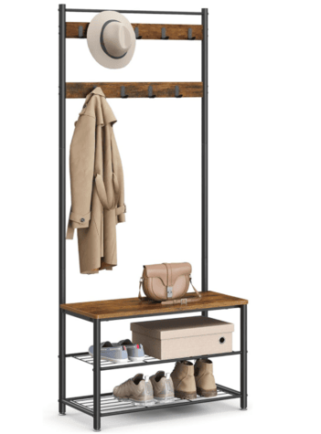 VASAGLE Coat Rack with Storage Bench