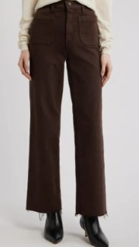 FRAME The Anchor High Waist Raw Hem Wide Leg Jeans