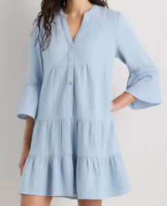 Quince Long Sleeve Cotton Gauze Dress