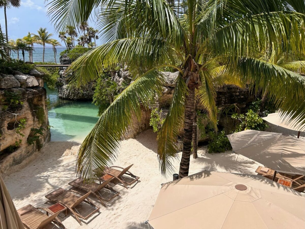 Beach area at Xcaret Arte